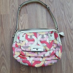 💥Coach handbag purse Yellow Pink Grey White